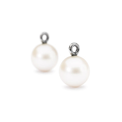 Gouttes rondes de perles blanches