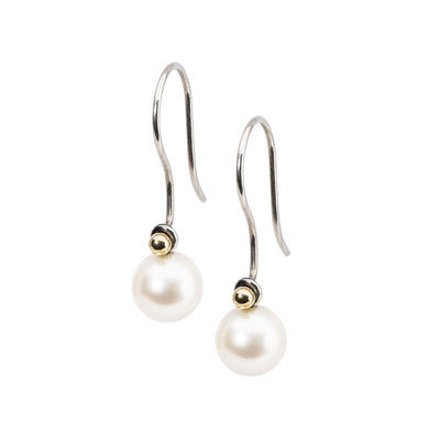 Gouttes rondes de perles blanches