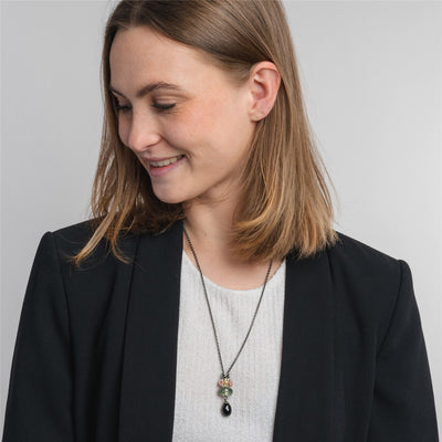Sterling zilveren collier met onyx