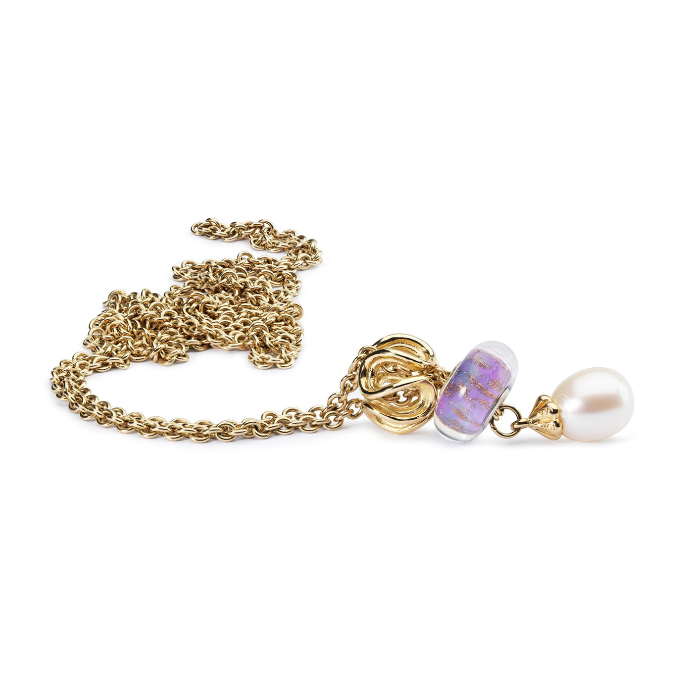 Gouden (14 kt.) collier met parel