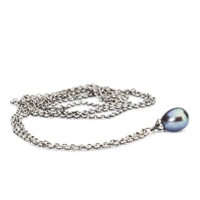 Collier Fantasy avec perle plumes de paon  