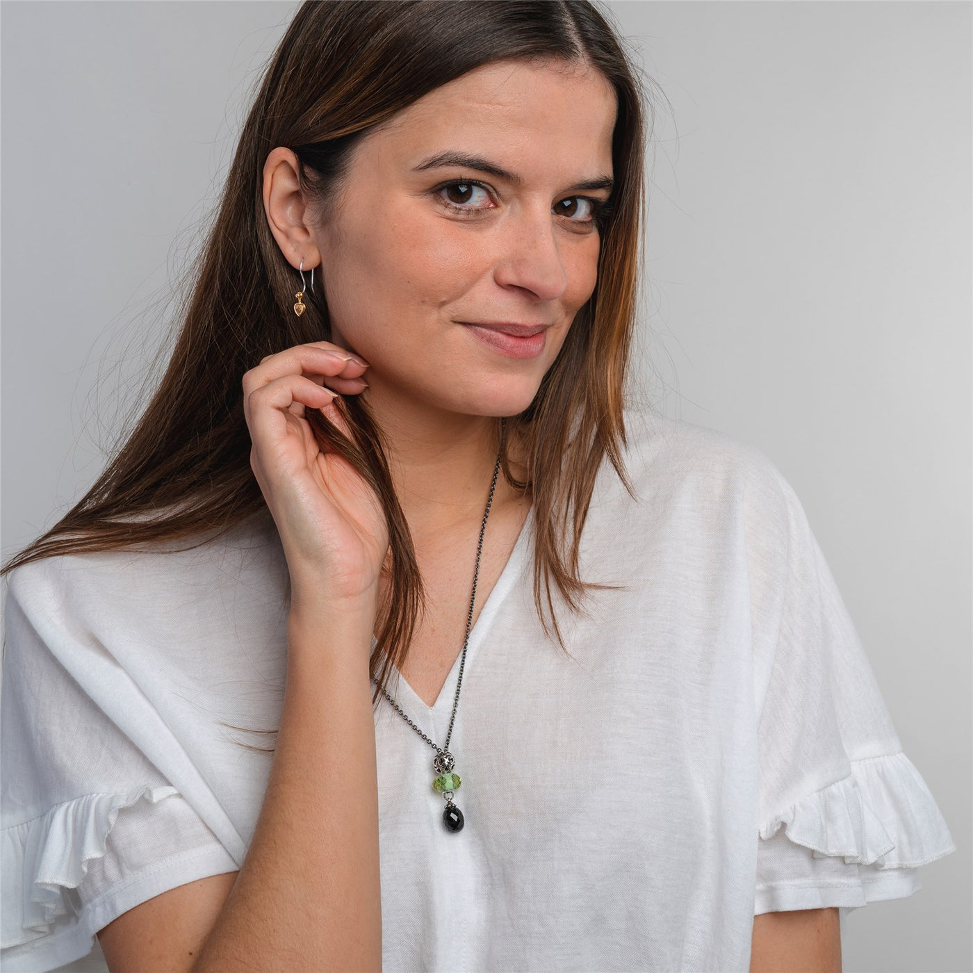 Sterling zilveren collier met onyx