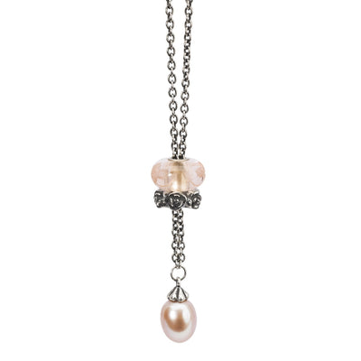Collier en argent fin avec perle rose 