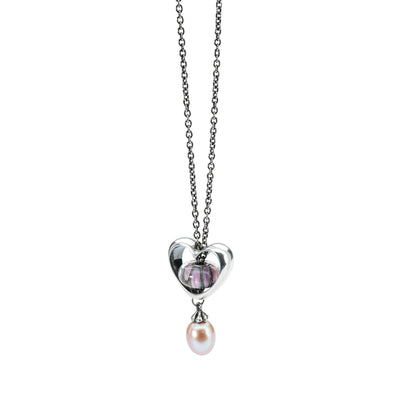 Collier en argent fin avec perle rose 