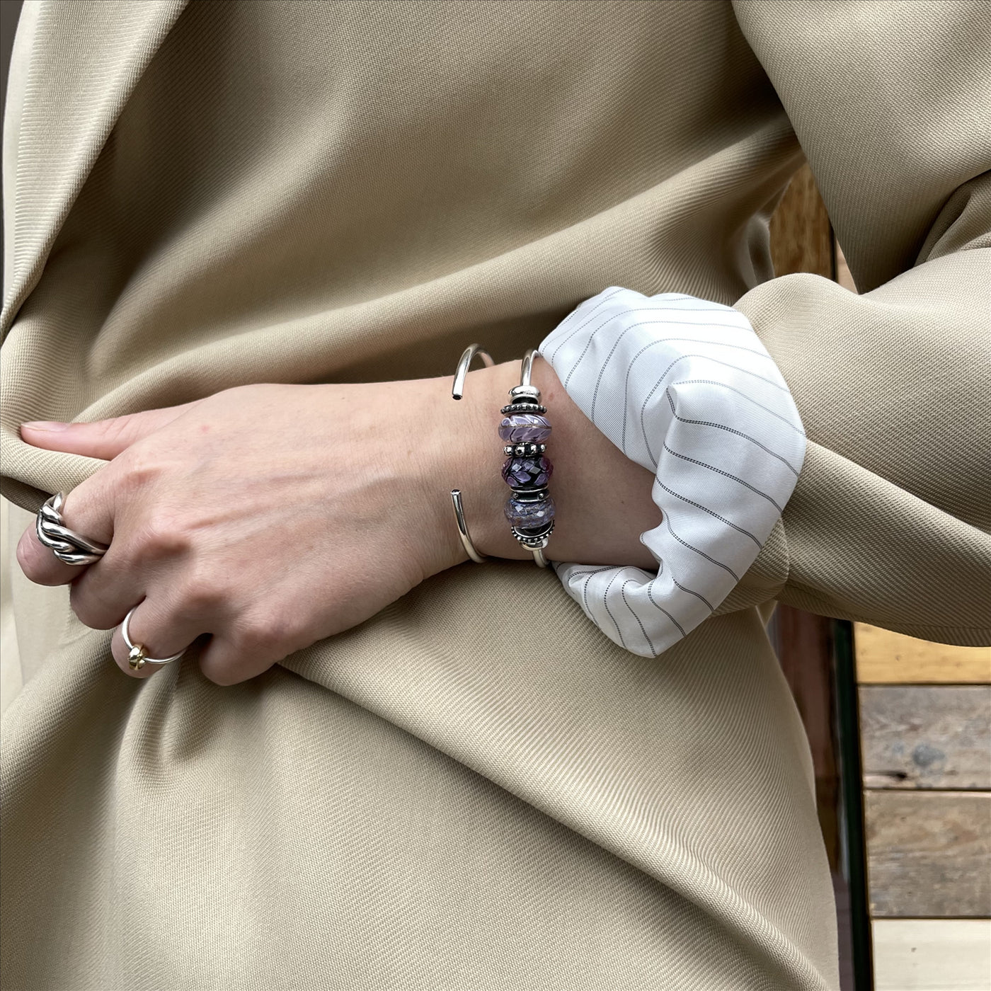 Amethist kracht bangle