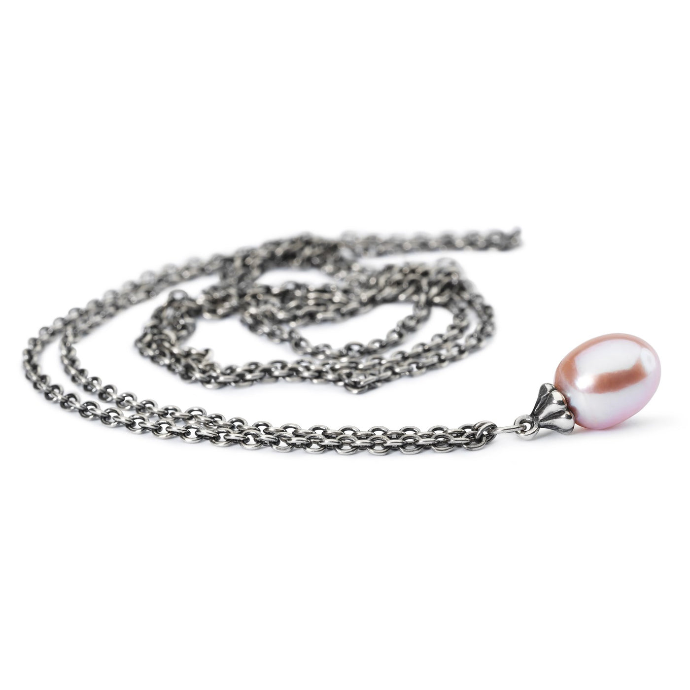 Collier en argent fin avec perle rose 