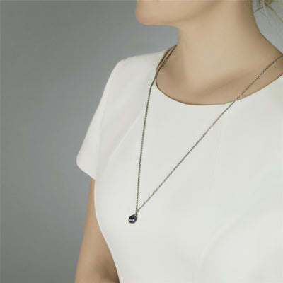 Collier Fantasy avec perle plumes de paon  